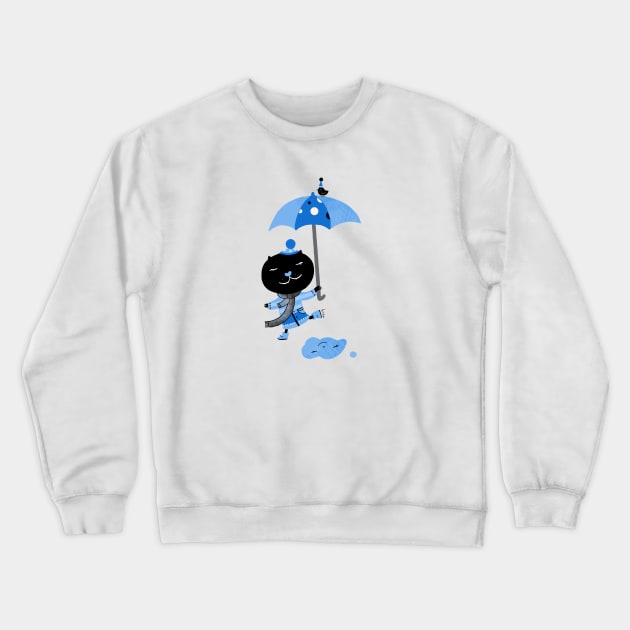 Smiling in the Rain Crewneck Sweatshirt by Krize